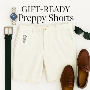 White IZOD Saltwater Stretch Washed Chino Shorts – Men’s 38W / 10″ Inseam